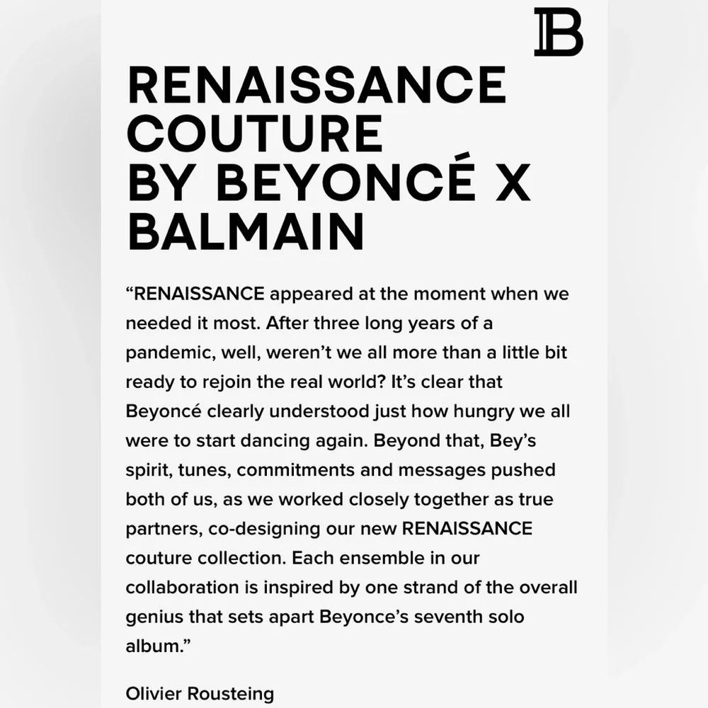 Beyonce x Balmain Renaissance Collection - Picture 4 of 4